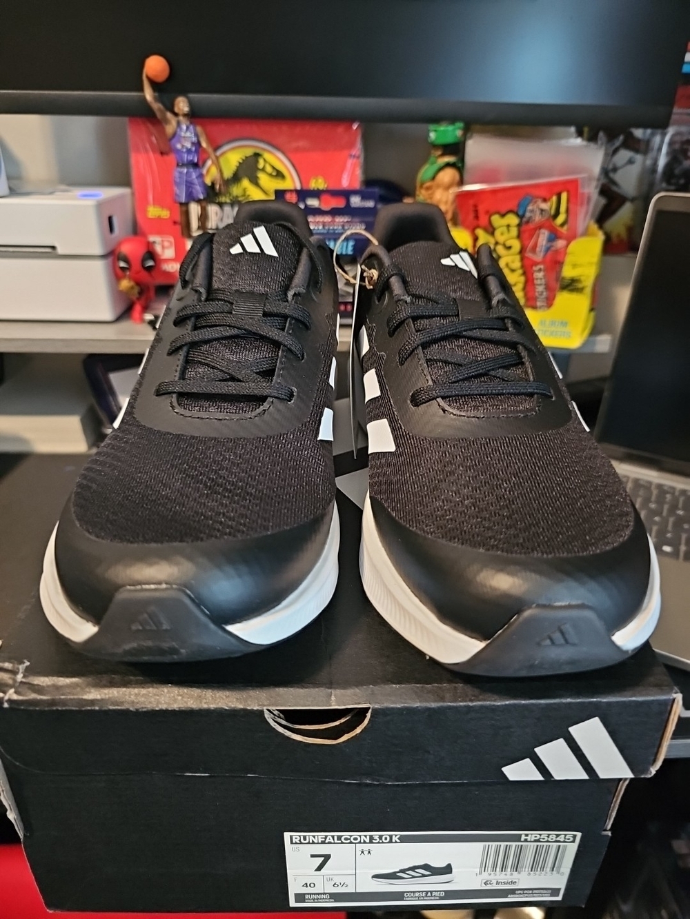adidas Black/White Cloudfoam Lightweight Running Shoe